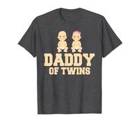 Papá Gemelos - Mellizos Padre Camiseta, Hombre, Jaspeado Oscuro, XL