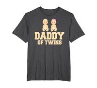 Papá Gemelos - Mellizos Padre Camiseta, Hombre Tallas Grandes, Jaspeado Oscuro, 4X Alto