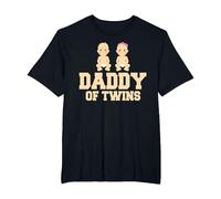 Papá Gemelos - Mellizos Padre Camiseta, Hombre Tallas Grandes, Negro, 2X Alto