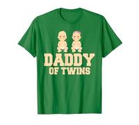 Papá Gemelos - Mellizos Padre Camiseta, Hombre, Verde Kelly, L