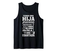 Papá Hija Preciosa Arma Pala Coartada Regalo Humor Camiseta sin Mangas