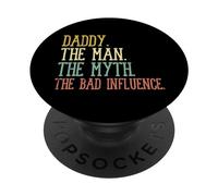 Papá Hombre Mito Mala Influencia Divertido Día del Padre Papá Papa Dada PopSockets PopGrip Adhesivo