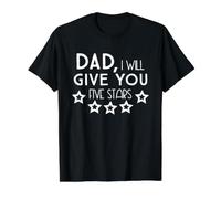 Papá I Will Give You Five Stars Funny Fathers Day Camiseta gráfica económica, Hombre, Negro, XL