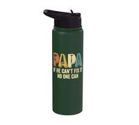 Papa, If He Can't Fix It Nadie Can | Divertido Día del Padre, Papá Stainless Steel Insulated Water Bottle
