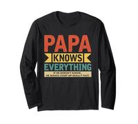 Papa Knows Everything Best Dad New Daddy Día del Padre Manga Larga