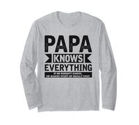 Papa Knows Everything Best Dad New Daddy Día del Padre Manga Larga