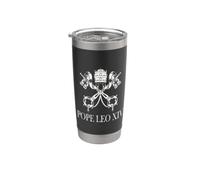 PAPA LEO XIV PAPAL CRUZADAS LLAVES DE SAN PEDRO Vaso térmico de acero inoxidable de doble pared