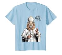 Papa León XIV Camiseta, Niños, Azul Bebé, 10 años