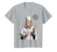 Papa León XIV Camiseta, Niños, Gris Jaspeado, 3 años