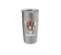 Papa León XIV "IA para la Humanidad" - MAGNIFICA HUMANITAS Vaso térmico de acero inoxidable de doble pared