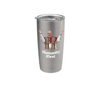 Papa León XIV "La humanidad primero" - MAGNIFICA HUMANITAS Vaso térmico de acero inoxidable de doble pared