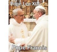 Papa León XIV Robert Francis Prevost and Pope Francisco vaticano Memorial Imán de regalo hecho a mano idea de regalo 6 x 7 cm aproximadamente no impresión 3D plástico laminado hecho a mano no 3D Nuevo