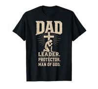 Papá Líder Protector Hombre de Dios Día del Padre Cristiano Camiseta