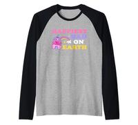 Papá más feliz en la tierra divertido viaje familiar Día del Padre Camiseta Manga Raglan