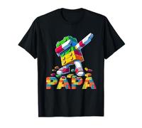Papa Master Builder Dabbing Building Blocks Father's Day Fun Camiseta