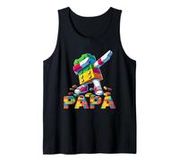 Papa Master Builder Dabbing Building Blocks Father's Day Fun Camiseta sin Mangas