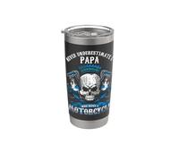 Papá, motero, que conduce una motocicleta, papá, esposo, abuelo Vaso térmico de acero inoxidable de doble pared