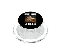 Papá Necesita Una Cerveza Divertido Gato Graso Bebiendo Cerveza Meme PopSockets PopGrip para MagSafe