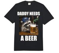 Papá Necesita Una Cerveza Divertido Mapache Bebiendo Cerveza Meme Comfort Colors Adult Heavyweight T-Shirt