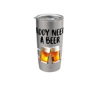 Papá Necesita Una Cerveza Retro Hombres Papá Cerveza Bebiendo Día del Padre Vaso térmico de acero inoxidable de doble pared