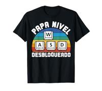 Papá Nivel Desbloqueado Día Del Padre Gamer Camiseta
