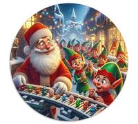Papá Noel 1000 Piezas Puzzle Juegos Creativos Christmas Holiday Rompecabezas Redondo Presión Reducida Juguetes Familiar Puzzle Difícil 1000pcs (67.5x67.5cm)