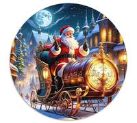 Papá Noel 1000 Piezas Puzzle Juegos Creativos Christmas Holiday Rompecabezas Redondo Presión Reducida Juguetes Familiar Puzzle Difícil 1000pcs (67.5x67.5cm)
