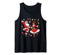 Papá Noel afroamericano Bailando con la señora Claus para Navidad Camiseta sin Mangas