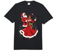 Papá Noel afroamericano Bailando con la señora Claus para Navidad Comfort Colors Adult Heavyweight T-Shirt