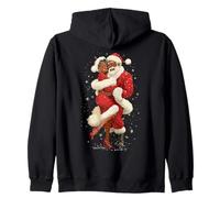 Papá Noel afroamericano Bailando con la señora Claus para Navidad Sudadera con Capucha