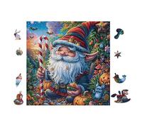 Papá Noel con Bastón de Caramelo Rompecabezas 100 Piezas Cartón para Expertos Mejora Atención Diversión Grupal Decoración Artística Regalo Navideño Original 28x28cm