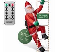 Papá Noel con escalera de 100 luces LED 240x39x39 cm