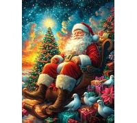 Papá Noel con regalos in A Snowy Forest Rompecabezas 1000 Piezas Cartón Para Mayores Sueño Mágico de Ciencia Ficción Terapia Ocupacional Regalo Corporativo Garantía Satisfacción Regalo Reyes Magos 100