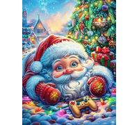 Papá Noel con regalos in A Snowy Village Puzzle 1000 Piezas Cartón Resistente Para Niños Mayores 14 Años Animales y Plantas Estimulación Cerebral Reunión Familiar Juegos Pieza Decorativa Casa 1000 PCS