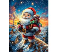 Papá Noel con Regalos in A Snowy Village Puzzle 1000 Piezas Papel Mayores Animales y Plantas Terapia Ocupacional para Relajarse Entretenimiento Sin Pantalla Más Vendido Regalo Origin
