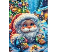 Papá Noel con Regalos in A Snowy Village Puzzle 1000 Piezas Papel Principiantes Sueño Mágico de Ciencia Ficción Desarrollo Habilidades Estimulación Cerebral Juego Compartir Regalo Ún