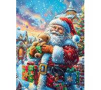 Papá Noel con regalos in A Snowy Village Puzzle 300 Piezas Cartón Resistente Para Niños Mayores 14 Años Sueño Mágico de Ciencia Ficción Decoración Salón Para Colgar En Pared Decoración Artística Regal