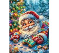 Papá Noel con Regalos in Christmas Garden Puzzles 1000 Piezas Portátil 3D Mitos de Cuento de Hadas Rompecabezas Familiar para Toda La Familia Maquetas Educativas Construir Aliviar Estrés 1000 PCS
