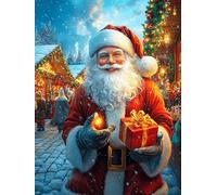 Papá Noel con Regalos in Snowy Forest Puzzles 1000 Piezas Actividad Familiar Cuento de Hadas acompañante mágico Rompecabezas 3D para Familia Juguete Educativo Aliviar Estrés Decoración Hogar 1000 PCS