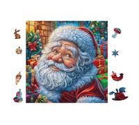 Papá Noel con Regalos Puzzle 100 Piezas Cartón Blanco Premium para Coleccionistas Desarrollo Cognitivo Ocio Tranquilo Casa Compatible Marco Estándar 28x28cm