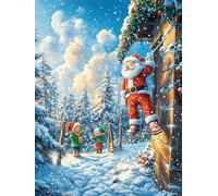 Papá Noel con un niñoren Puzzle 300 Piezas Decoración Moderna Cuento de Hadas acompañante con Animales Rompecabezas para Adultos 3D DIY Creativo Desafío Intelectual Juguete Educativo 300 PCS