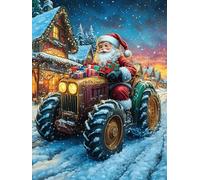 Papá Noel conduciendo un Tractor Puzzle 500 Piezas Cartón con Papel Toda La Familia Vida Silvestre y Mascotas Tiempo Libre En Casa Más Vendido Regalo Original 500 PCS