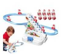 Papá Noel de escalada eléctrica con música,Juguetes musicales de Papá Noel de escalada eléctricos - Escalera móvil de Papá Noel alimentada por pilas - Escalera de juego en mon
