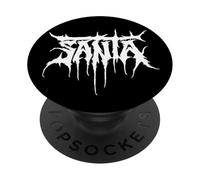Papá Noel de Metal Negro PopSockets PopGrip Adhesivo