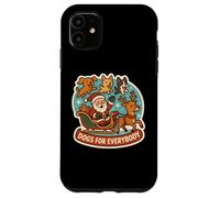 Papá Noel de Navidad con Perros para Todos, Divertidas Vacaciones en un Refugio para Perros Carcasa para iPhone 11
