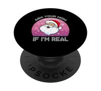 Papá Noel de Navidad pregúntale a tu mamá si Soy un suéter Real PopSockets PopGrip Adhesivo