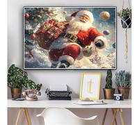 Papá Noel Diamond Painting Adultos Navidad Diamond Painting Kit Completo, DIY 5D Manualidades Niños kit Punto de Cruz Cristal Pintura De Diamante Pintar por Numeros Para Home Decor 80x100cm 0M-1495