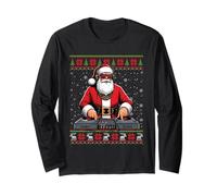 Papá Noel DJ Mixer Music Ugly Christmas Sweater Manga Larga