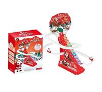 Papá Noel Eléctrico Escalante | Juego de Festivo Pista de Carreras Escaleras, Para Escalada, Tobogán Y Pista Con Luz LED Y Música | Para Niños Cumpleaños