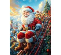 Papá Noel en el trineo con renos Puzzle 500 Piezas Cartón Grueso Para Principiantes Cuento de hadas tierno de acompañamiento Agilidad Mental Vacaciones Verano Garantía Reposición Piezas Regalo Ideal 5